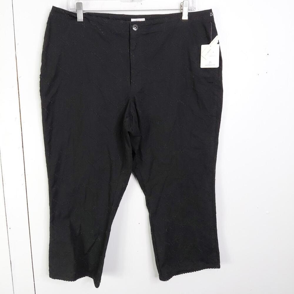 Liz Claiborne Pants Womens 16P Michaela Embossed Embroidered Straight Cropped